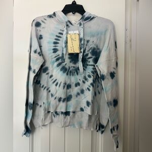 Vintage Havana Tie-Dye Hoodie Sweater - Black and Gray